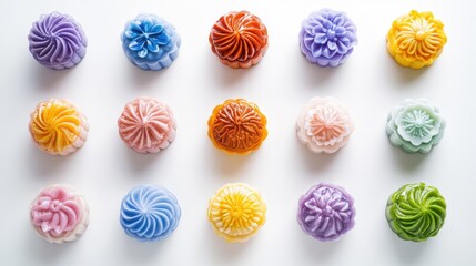 Colorful Mooncakes with Edible Decor