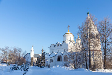 Pokrovsky cathedral on the territory of the Pokrovsky monastery (or Intercession monastery). Suzdal city, Vladimir region, Russia