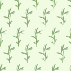 Seamless Bamboo Pattern, Green Leaves - Nature patterns