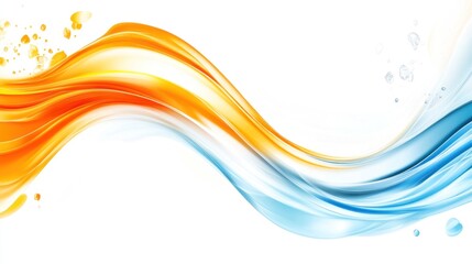 Abstract orange and blue wave flowing design.