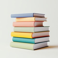 Stack of Colorful Books Pastel Hues for Reading