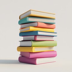 Colorful Stack of Books Perfect for Reading and Education