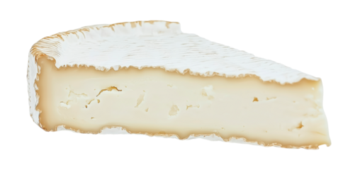 Camembert cheese slice on a transparent background, camembert png image