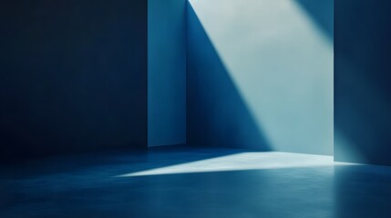 Abstract Blue Room Light Shadow Minimalist Design