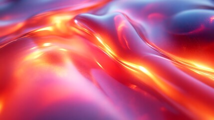 Obraz premium Abstract glowing liquid, red and orange.