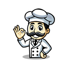 a cartoon of a chef with a mustache and a mustache.