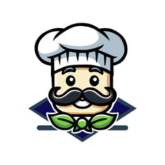 a cartoon of a chef with a mustache and a mustache.