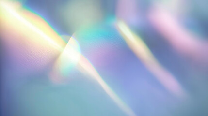 Iridescent rainbow light creates a colorful abstract background