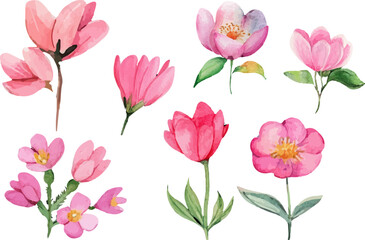 seamless pattern with pink flowers