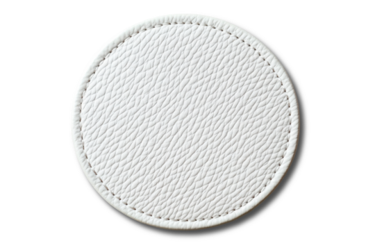 Round leather patch isolated on transparent background. PNG