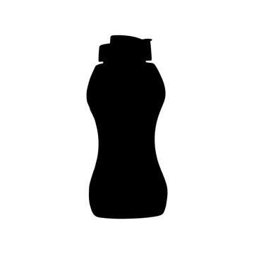 recommend clip art: Reusable plastic water bottle silhouette vector illustration design on white background.
