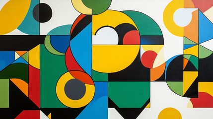 Obraz premium Abstract Geometric Composition in Vibrant Colors