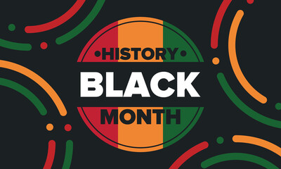 Black History Month 2025. African American History. Celebrated annual. February and October. Poster, card, banner, background. Vector illustration