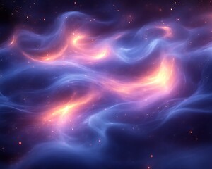 Fototapeta premium Abstract cosmic nebula with glowing energy streams.
