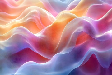 Obraz premium Soft Pastel Waves in Gradient Shades of Pink, Orange, and Purple