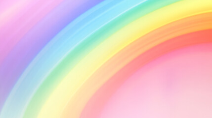 A colorful, whimsical rainbow arching over fluffy clouds in a pastel environment. Soft Pastel Rainbow: Perfect for Peaceful Backgrounds and Creative Projects, 