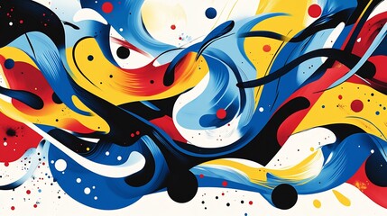 Obraz premium Abstract Colorful Swirls: A vibrant explosion of color and movement