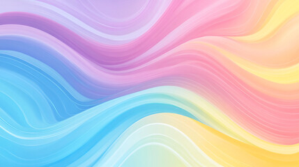 Obraz premium blended wide stripes of thick paint in bright pastel rainbow colors, Pastel Rainbow for Decoration