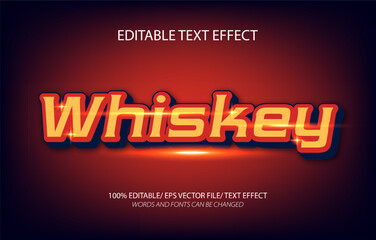 Fototapeta premium Whiskey editable text effect, 3D editable text template. 