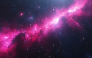 Pink nebula cosmic dust cloud.