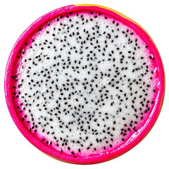 Obraz premium Vibrant Dragon Fruit Slice: A Tropical Delight