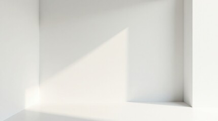 Minimalist White Corner Room with Subtle Sunlight Illumination