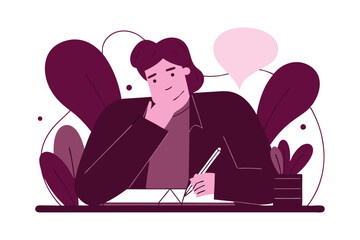  A character jotting down notes in a notebook