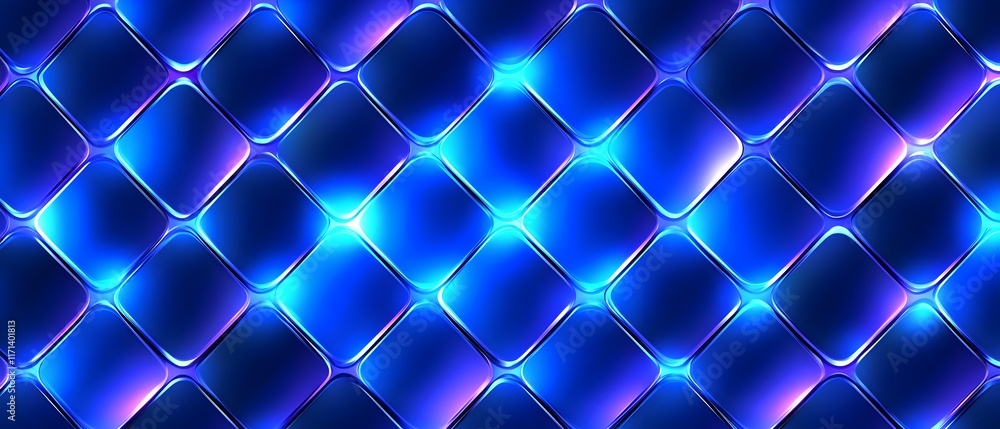 Poster a blue background with a wave pattern
