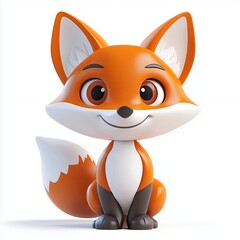 Obraz premium Adorable 3d Cartoon Fox Illustration Perfect for Kids