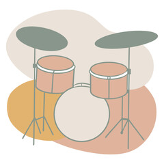  drums musical instrument vector illustration