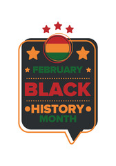 Black History Month 2025. African American History. Celebrated annual. February and October. Poster, card, banner, background. Vector illustration