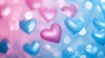 Fototapeta premium Colorful hearts creating a festive atmosphere for Proposal Day celebration