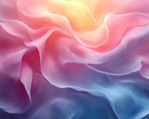 Obraz premium Pastel fabric waves, soft folds, colorful silk texture.