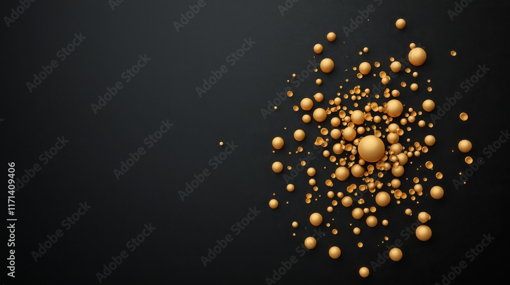 Poster a modern design template with scattered glowing particles forming abstract shapes