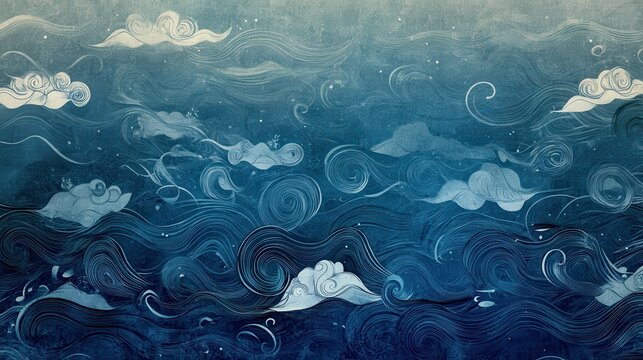 Artistic Ocean Patterns with Harmonious Colors