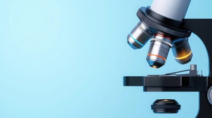 A scientific template showcasing a close-up view through a microscope lens