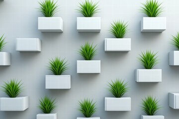 Modern Minimalist Wall Decor with Green Plants