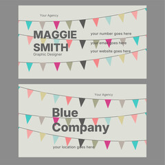 Professional Advertising Business Card designed from triangle decorations with minimal descriptions, different types of colours, modern and creative designs