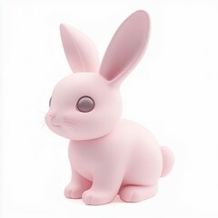 Obraz premium Adorable Pink Bunny Rabbit Figurine 3d Render