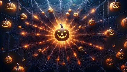 Spooky Halloween Jack o lanterns Web Background