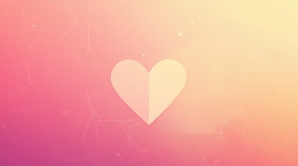 Soft Gradient Background Featuring Minimalist Heart Shape Ideal for Romantic Themes, Love Stories, Valentine's Day, Wellness, or Emotional Expressions in Digital Art