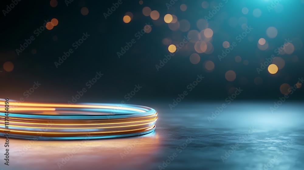 Poster mesmerizing neon snake trail weaving through a futuristic glowing abstract digital art landscape the