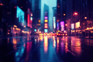 Rainy Night City Reflections