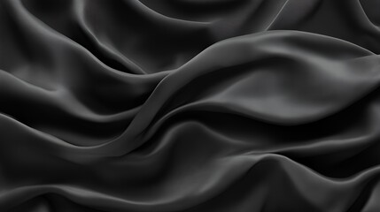 Obraz premium Dark Draped Fabric Showing Soft Waves and Curves