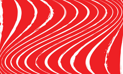 abstract white brush wave line pattern on red suitable for background.