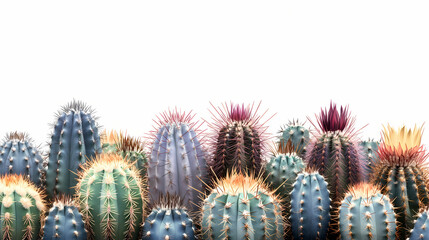 Fototapeta premium Discover the unique characteristics of the aofthanit cactus bushy growth and sharp thorns in various colors. Thorned. Illustration