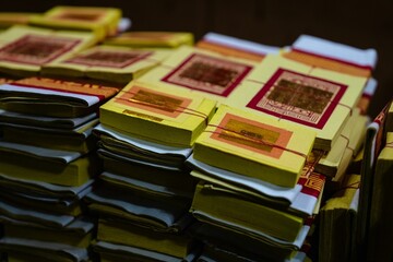 Prayer notes at Xiahai Chenghuang temple