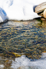 water flowing over the rocks
