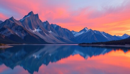 Cobalt Peaks Reflected in Dawn Lake