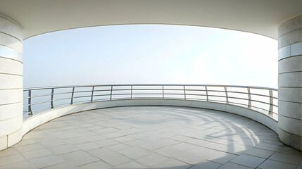 Obraz premium Split-level balcony with integrated planter boxes and wooden lattice screens, set in a luxury eco-conscious residence